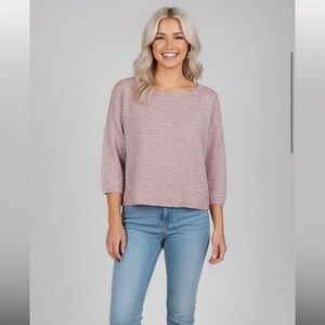 Pastel Rainbow Space Dye Knit Top Half Sleeve Small Etc… Made in New York *RARE